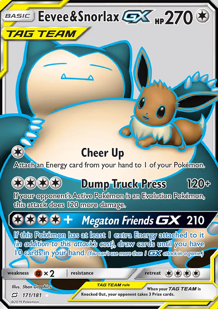 Eevee & Snorlax GX #171 — Team Up