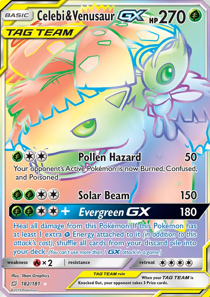 Celebi & Venusaur GX #182 — Team Up