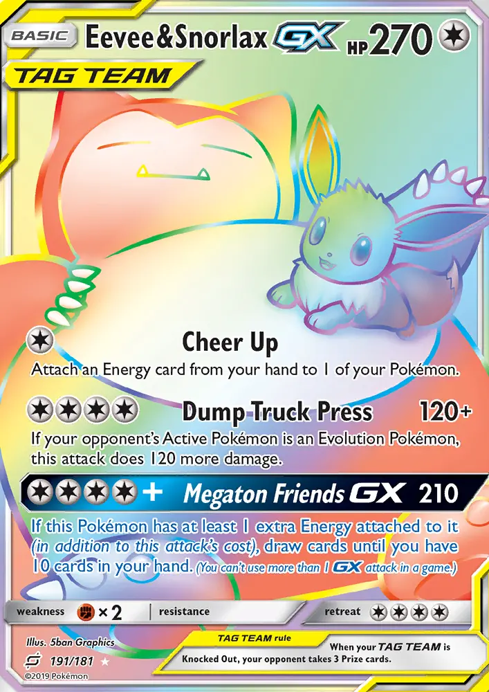Eevee & Snorlax GX #191 — Team Up