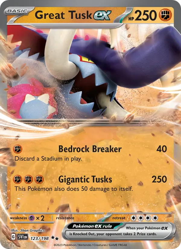 Great Tusk ex #123 — Scarlet & Violet