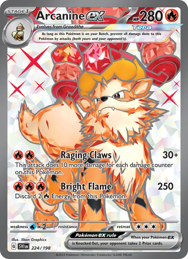 Arcanine ex #224 — Scarlet & Violet