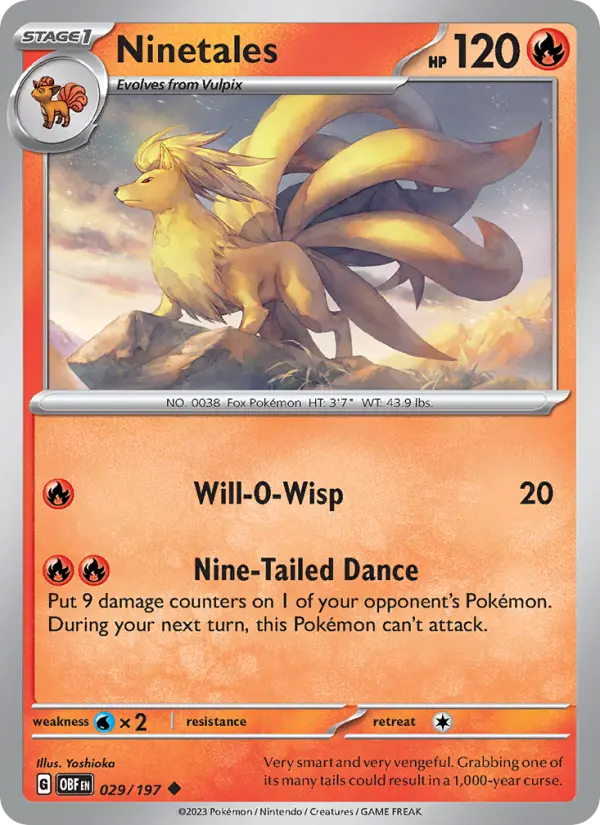 Ninetales #029 — Obsidian Flames