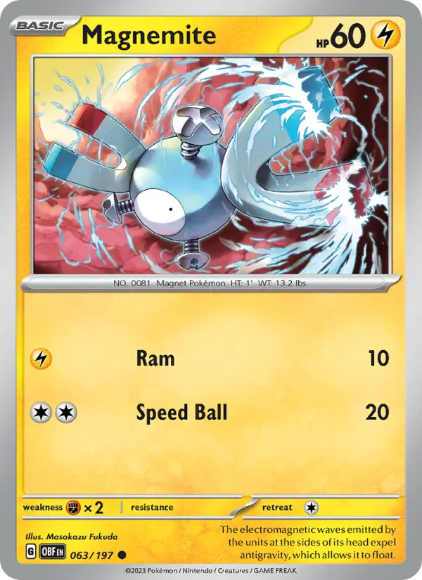 Magnemite #063 — Obsidian Flames