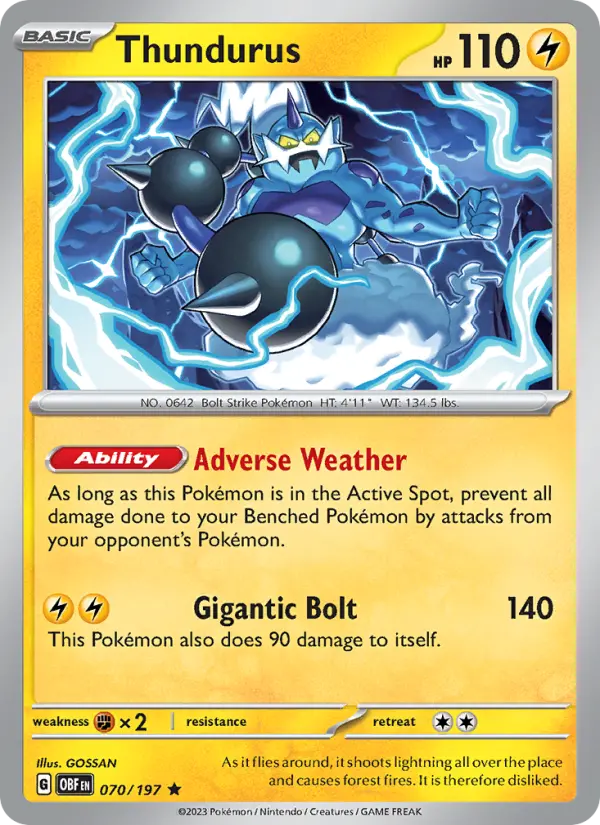 Thundurus #070 — Obsidian Flames