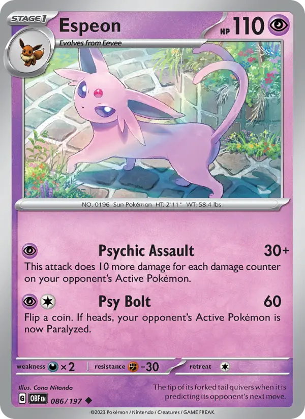 Espeon #086 — Obsidian Flames
