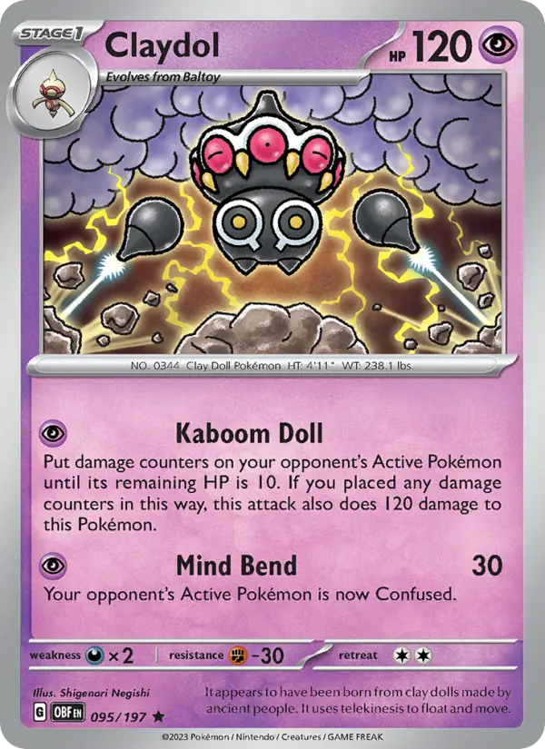 Claydol #095 — Obsidian Flames