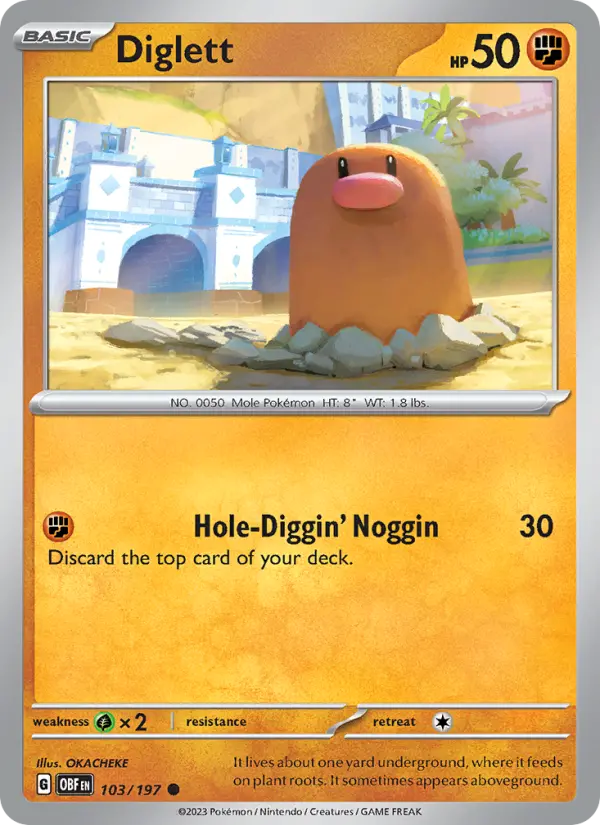 Diglett #103 — Obsidian Flames