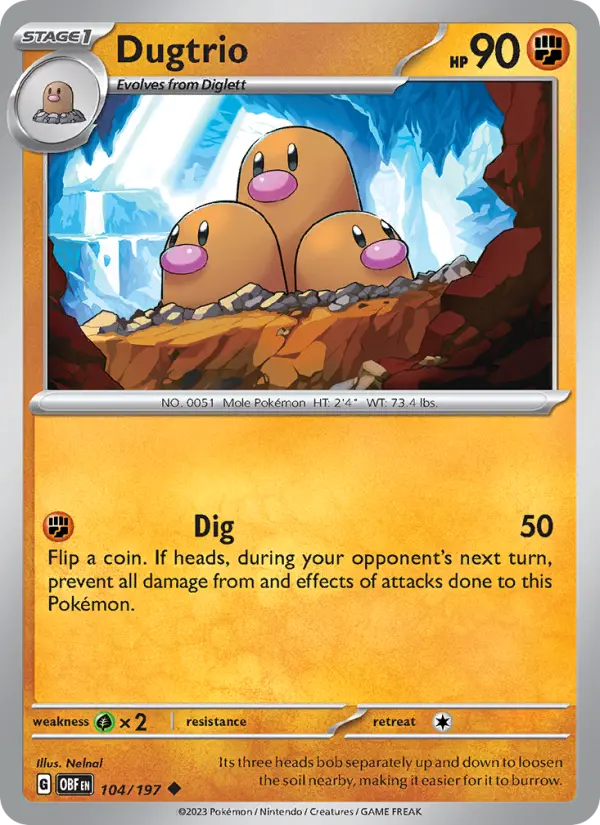 Dugtrio #104 — Obsidian Flames