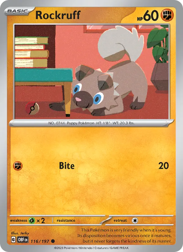 Rockruff #116 — Obsidian Flames