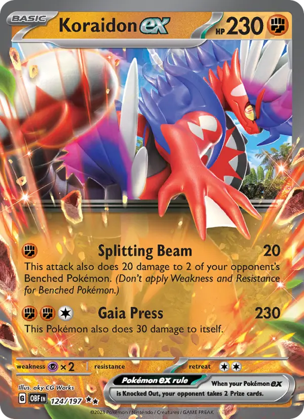 Koraidon ex #124 — Obsidian Flames