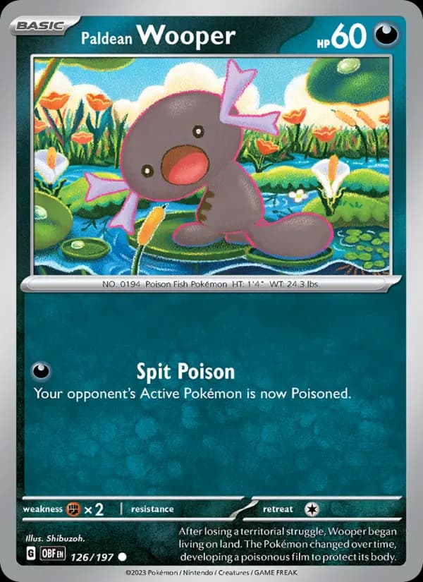 Paldean Wooper #126 — Obsidian Flames