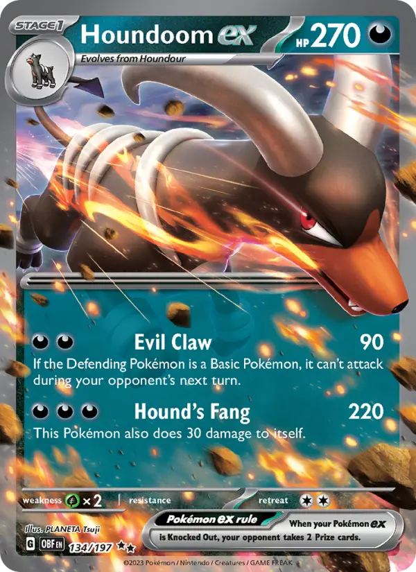 Houndoom ex #134 — Obsidian Flames