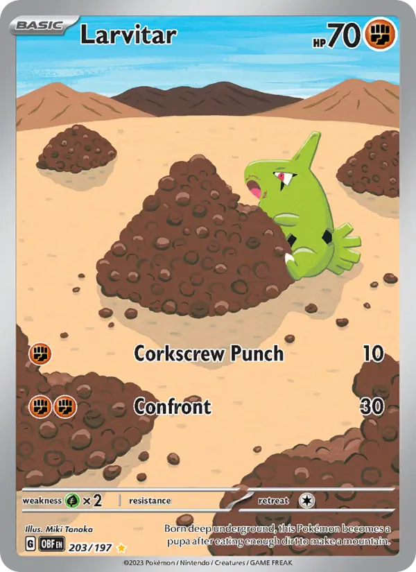 Larvitar #203 — Obsidian Flames