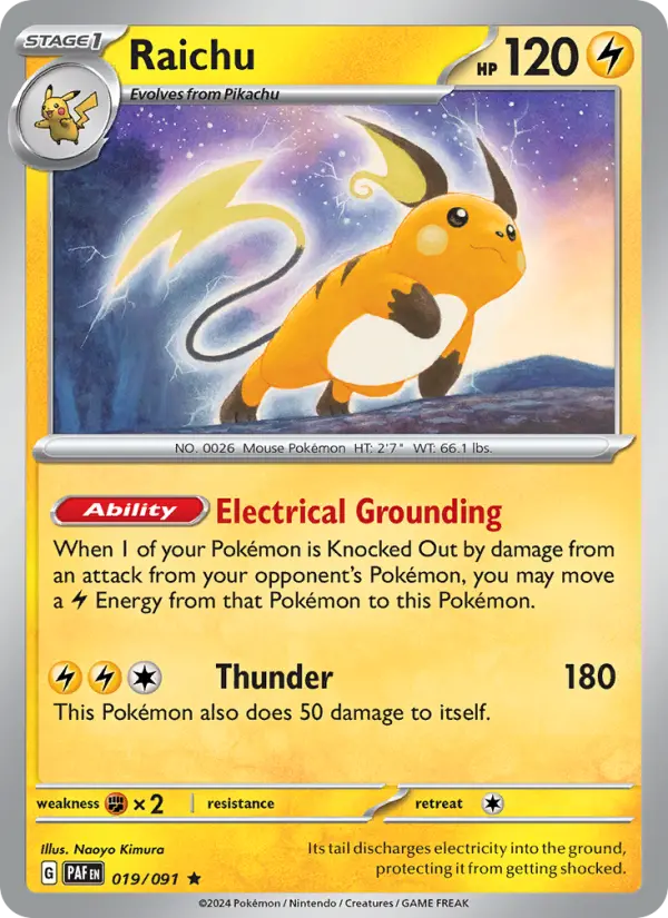 Raichu #019 — Paldean Fates