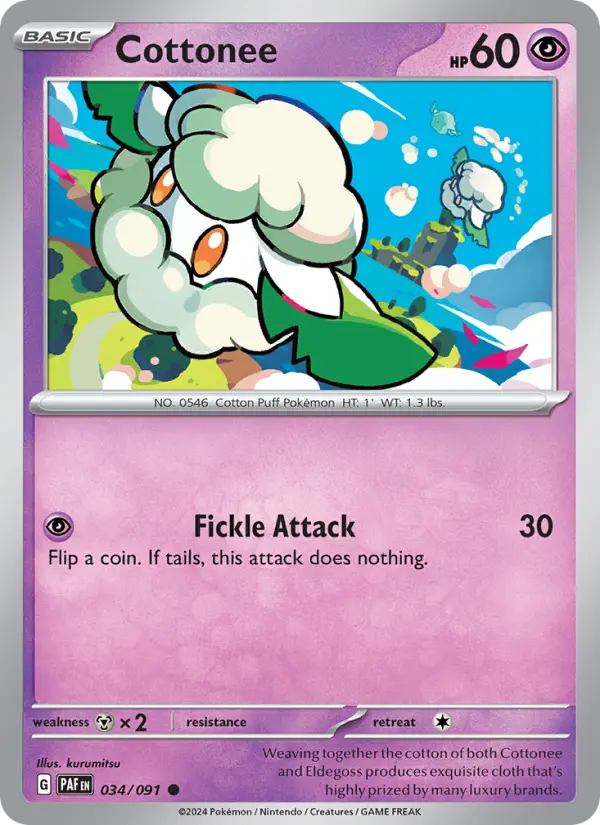Cottonee #034 — Paldean Fates