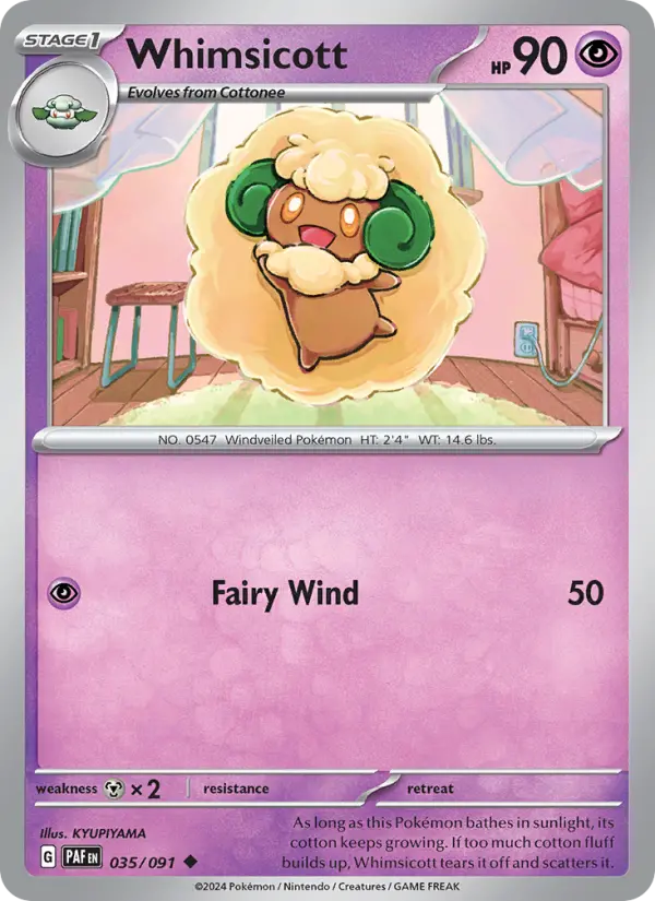 Whimsicott #035 — Paldean Fates