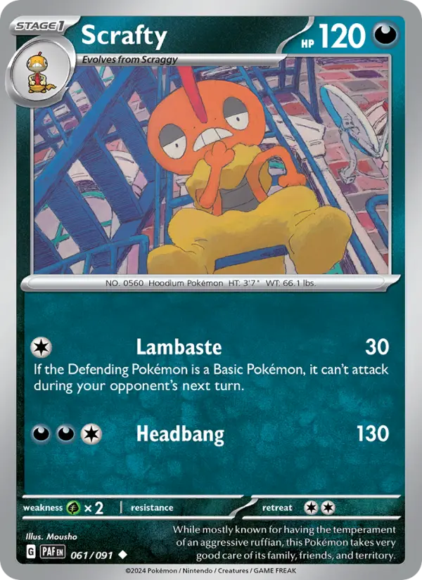 Scrafty #061 — Paldean Fates