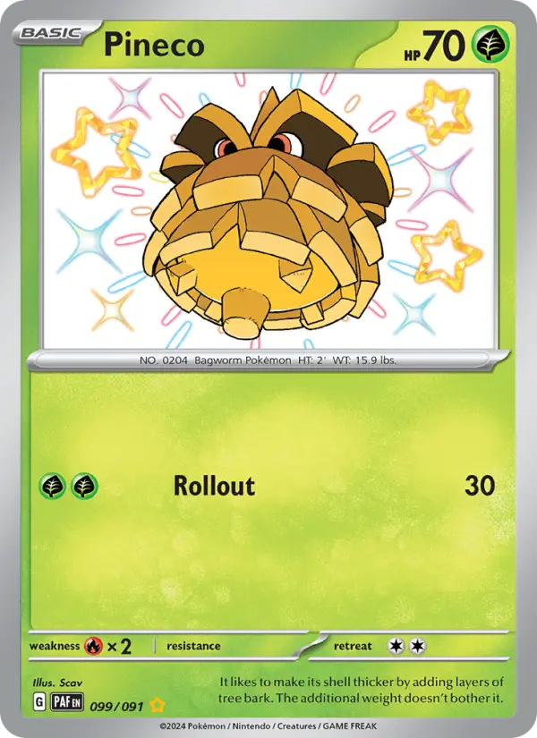 Pineco #099 — Paldean Fates