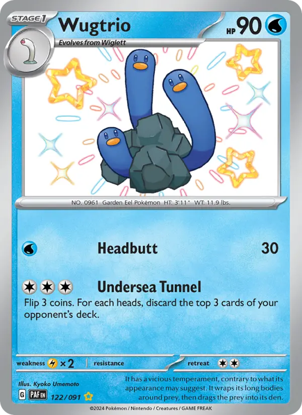 Wugtrio #122 — Paldean Fates