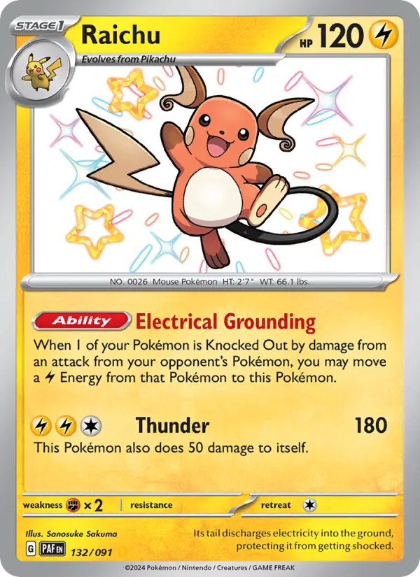 Raichu #132 — Paldean Fates