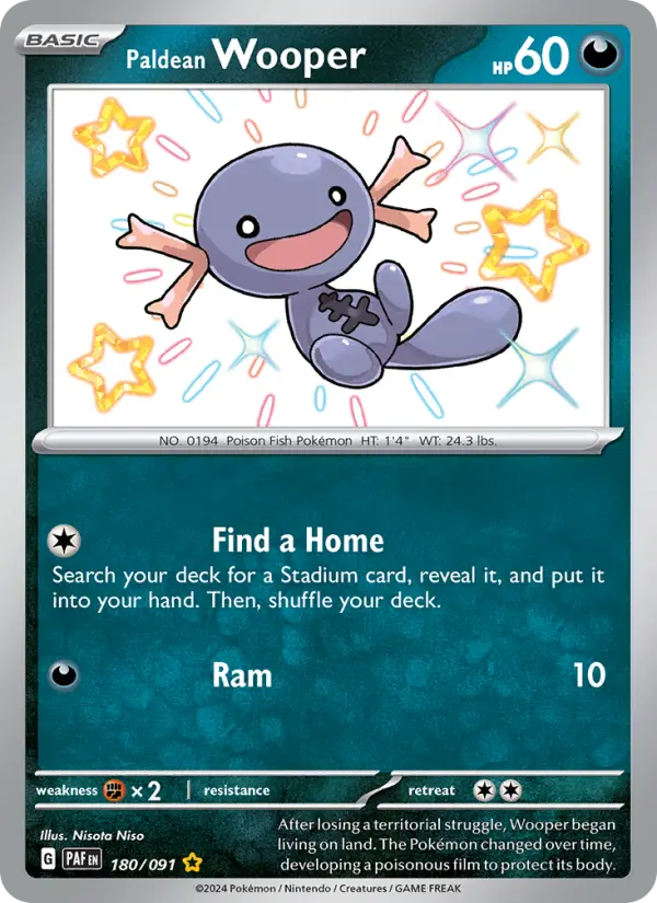 Paldean Wooper #180 — Paldean Fates