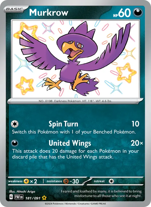 Murkrow #181 — Paldean Fates