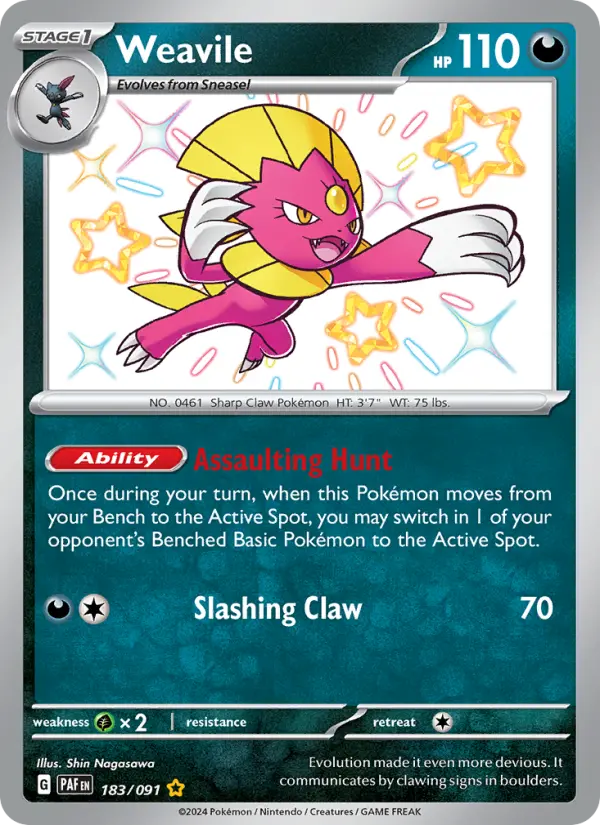 Weavile #183 — Paldean Fates
