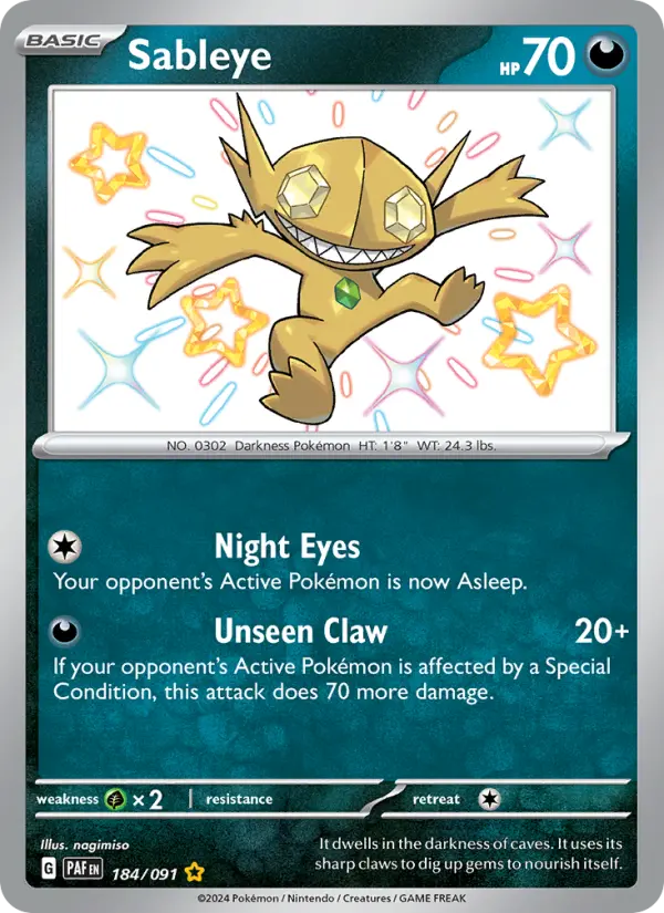 Sableye #184 — Paldean Fates