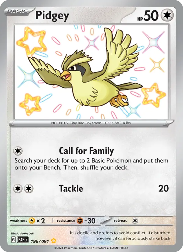 Pidgey #196 — Paldean Fates