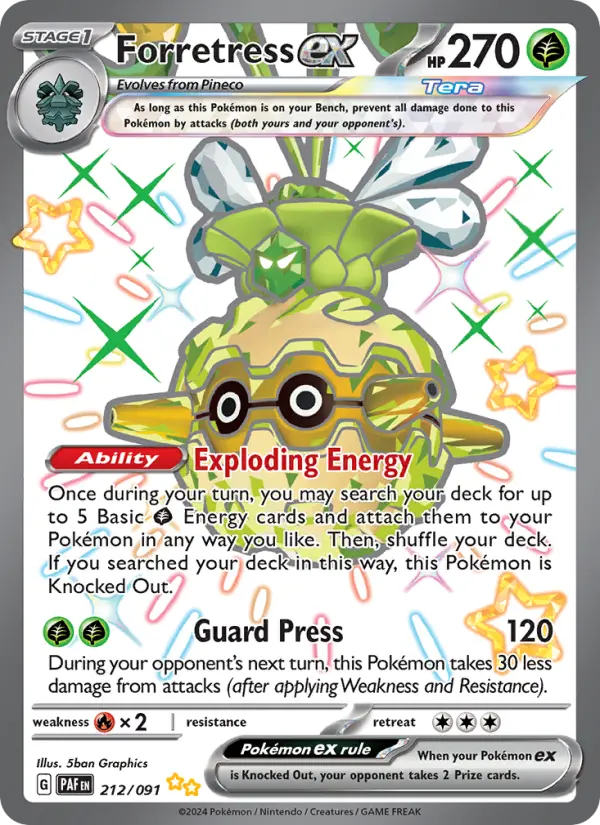 Forretress ex #212 — Paldean Fates