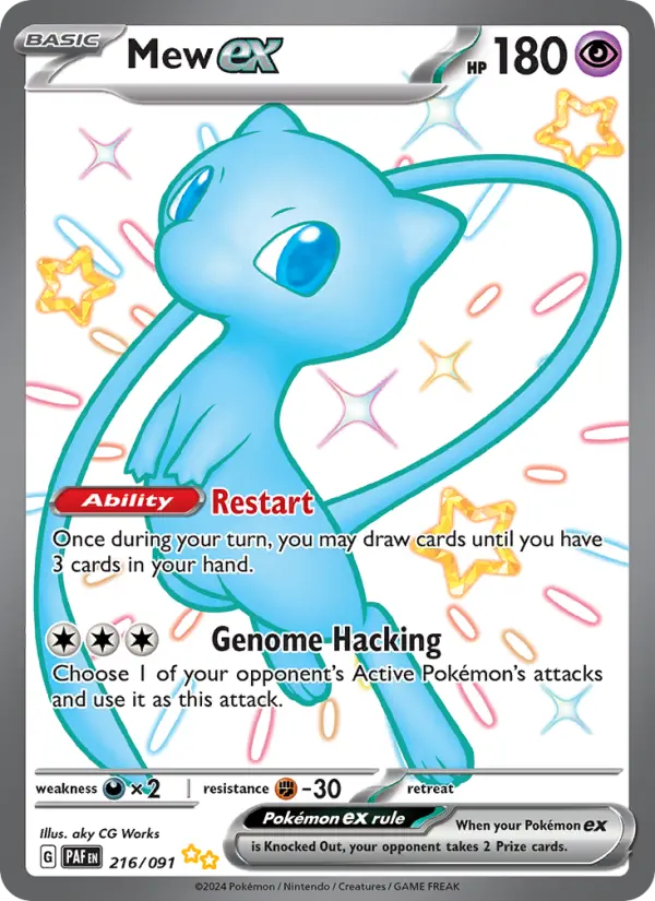 Mew ex #216 — Paldean Fates