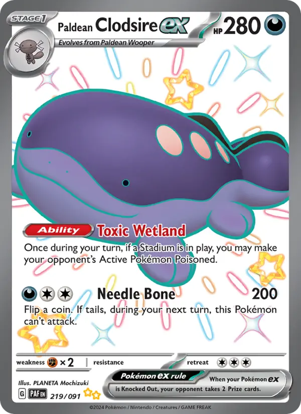 Paldean Clodsire ex #219 — Paldean Fates