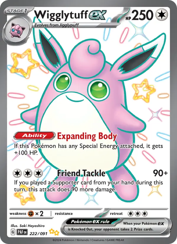 Wigglytuff ex #222 — Paldean Fates