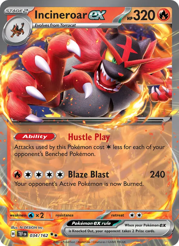 Incineroar ex #034 — Temporal Forces