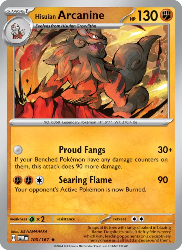 Hisuian Arcanine #100 — Twilight Masquerade