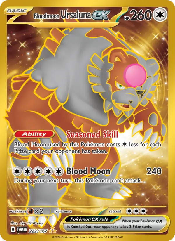 Bloodmoon Ursaluna ex #222 — Twilight Masquerade
