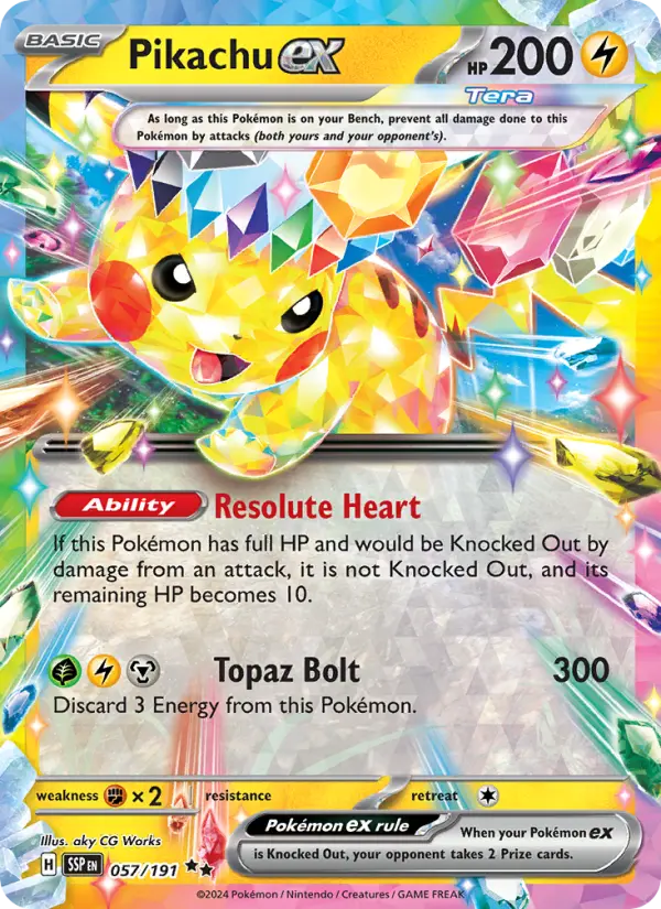 Pikachu ex #057 — Surging Sparks