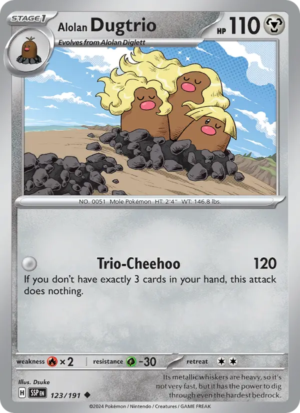 Alolan Dugtrio #123 — Surging Sparks