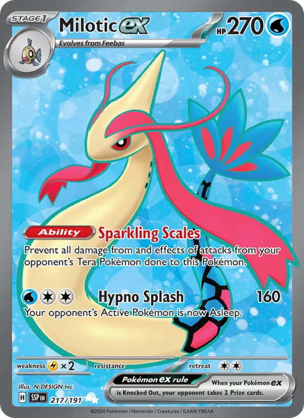 Milotic ex #217 — Surging Sparks