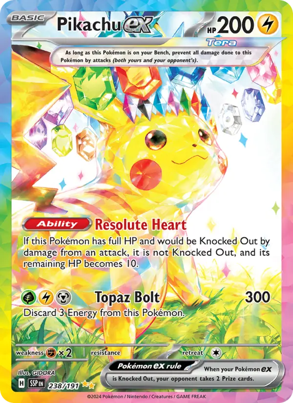 Pikachu ex #238 — Surging Sparks