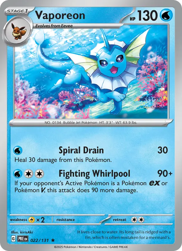 Vaporeon #022 — Prismatic Evolutions