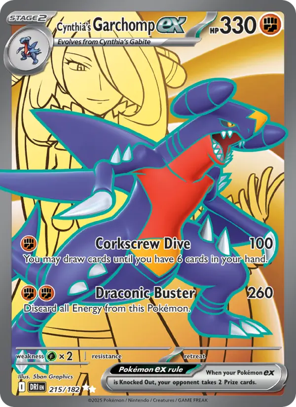 Cynthia's Garchomp ex #215 — Destined Rivals