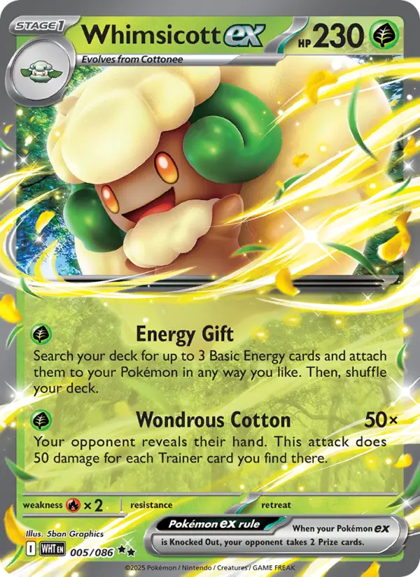Whimsicott ex #005 — White Flare