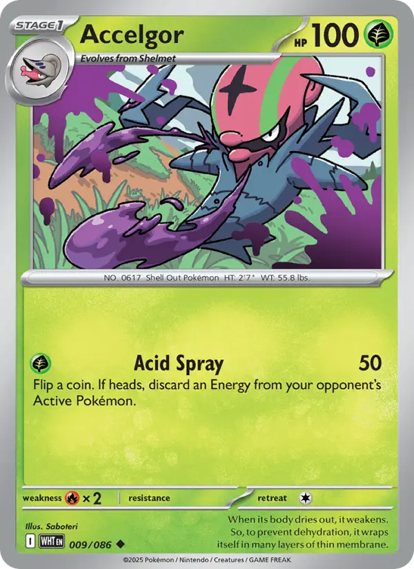 Accelgor #009 — White Flare