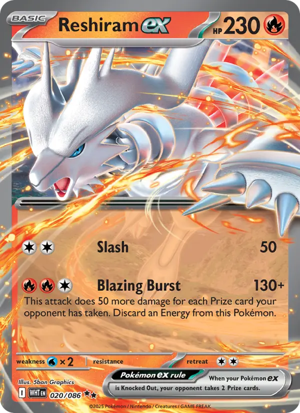 Reshiram ex #020 — White Flare
