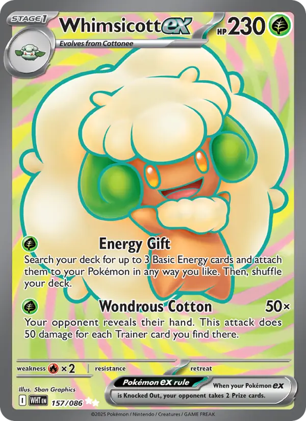 Whimsicott ex #157 — White Flare