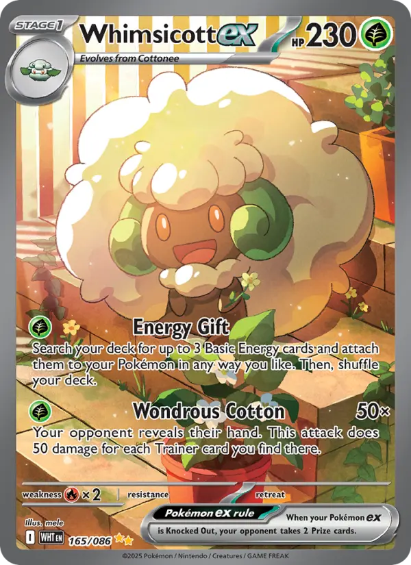 Whimsicott ex #165 — White Flare