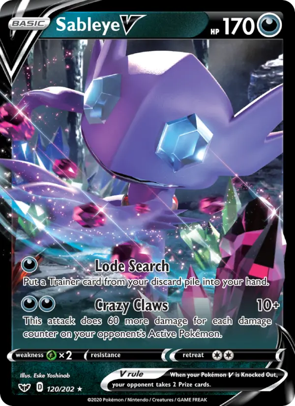 Sableye V #120 — Sword & Shield