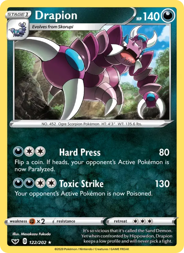 Drapion #122 — Sword & Shield