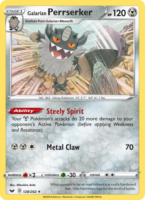 Galarian Perrserker #128 — Sword & Shield